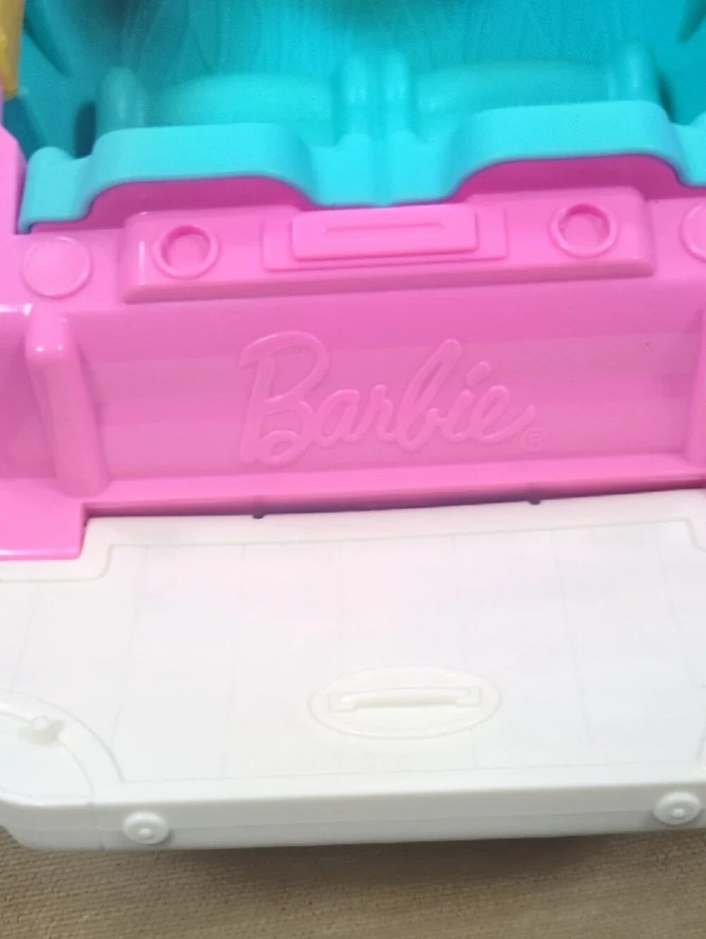 Barbie Pink Boat with Teal Seats and Yellow Windshield